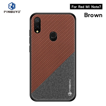 PINWUYO Honors Series Shockproof PC + TPU Protective Case for Xiaomi Redmi Note 7 / Note 7 Pro(Brown) - Xiaomi Cases by PINWUYO | Online Shopping UK | buy2fix