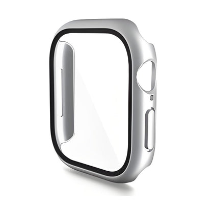 For Apple Watch Series 10 46mm ENKAY Hat-Prince PC Tempered Glass Film Integrated Watch Case(Silver) - Watch Cases by ENKAY | Online Shopping UK | buy2fix