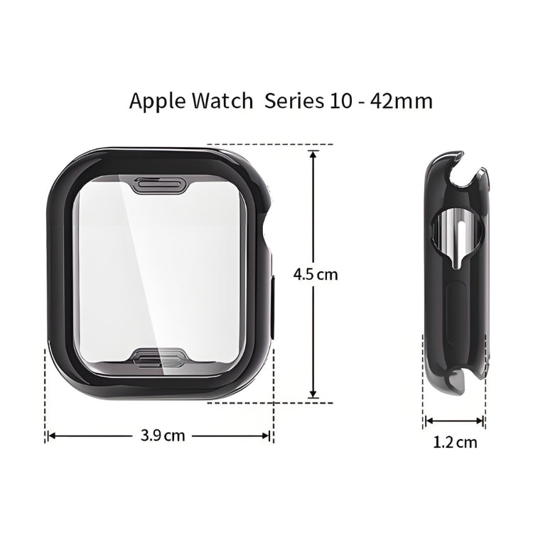 For Apple Watch Series 10 42mm ENKAY Hat-Prince Electroplated Soft TPU Case with Screen Film(Golden) - Watch Cases by ENKAY | Online Shopping UK | buy2fix