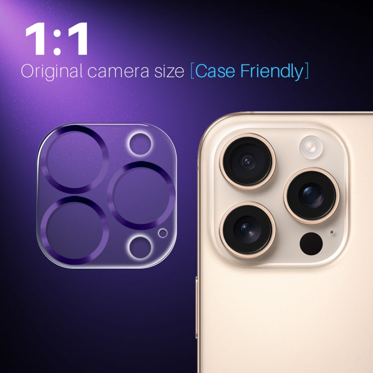 For iPhone 16 Pro / 16 Pro Max NORTHJO Camera Lens Protector CD Veins 3D Tempered Glass Film(Purple) - iPhone 16 Pro Max Tempered Glass by NORTHJO | Online Shopping UK | buy2fix