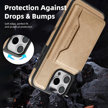 For iPhone 16 Pro Max Shield Multi-functional MagSafe Card Bag Phone Case(Desert Gold) - iPhone 16 Pro Max Cases by buy2fix | Online Shopping UK | buy2fix