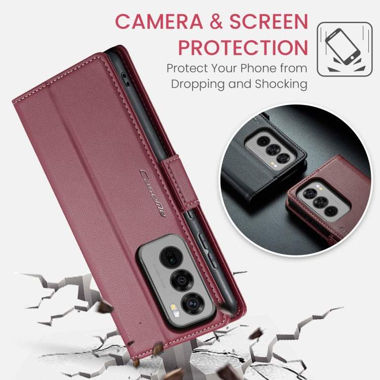 For OPPO Reno12 Pro 5G Global CaseMe 023 Butterfly Buckle Litchi Texture RFID Anti-theft Leather Phone Case(Red) - Reno12 Pro Cases by CaseMe | Online Shopping UK | buy2fix