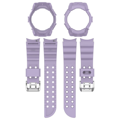 For Samsung Galaxy Watch 7 40mm Armor Silicone Watch Band with Watch Case Set(Purple) - Watch Bands by buy2fix | Online Shopping UK | buy2fix