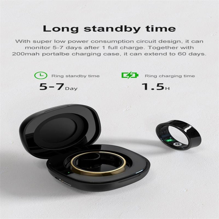 R09 SIZE 12 Smart Ring, Support Heart Rate / Blood Oxygen / Sleep Monitoring / Multiple Sports Modes(Black) - Smart Rings / Smart Telephones by buy2fix | Online Shopping UK | buy2fix