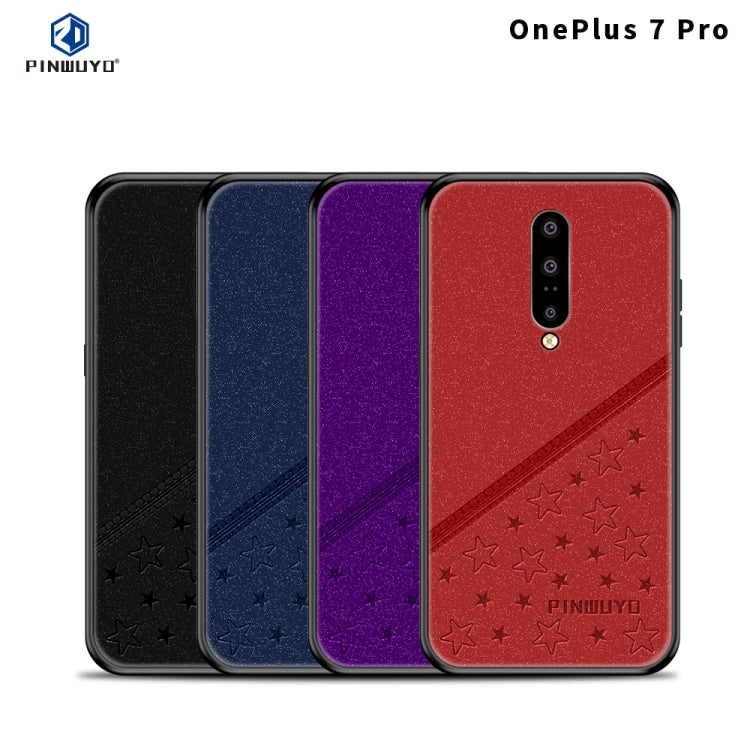 PINWUYO Full Coverage Waterproof Shockproof PC+TPU+PU Protective Case for Oneplus7 pro(Purple) - OnePlus Cases by PINWUYO | Online Shopping UK | buy2fix