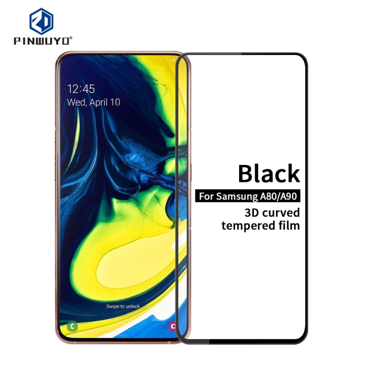 PINWUYO 9H 3D Curved Tempered Glass Film for Galaxy M10 （black） - Galaxy Tempered Glass by PINWUYO | Online Shopping UK | buy2fix