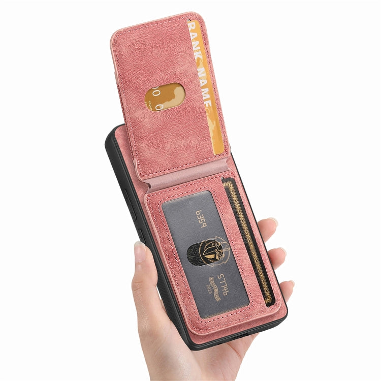 For Samsung Galaxy S25 Ultra 5G Retro Splitable Magnetic Stand Card Bag Leather Phone Case(Pink) - Galaxy S25 Ultra 5G Cases by buy2fix | Online Shopping UK | buy2fix