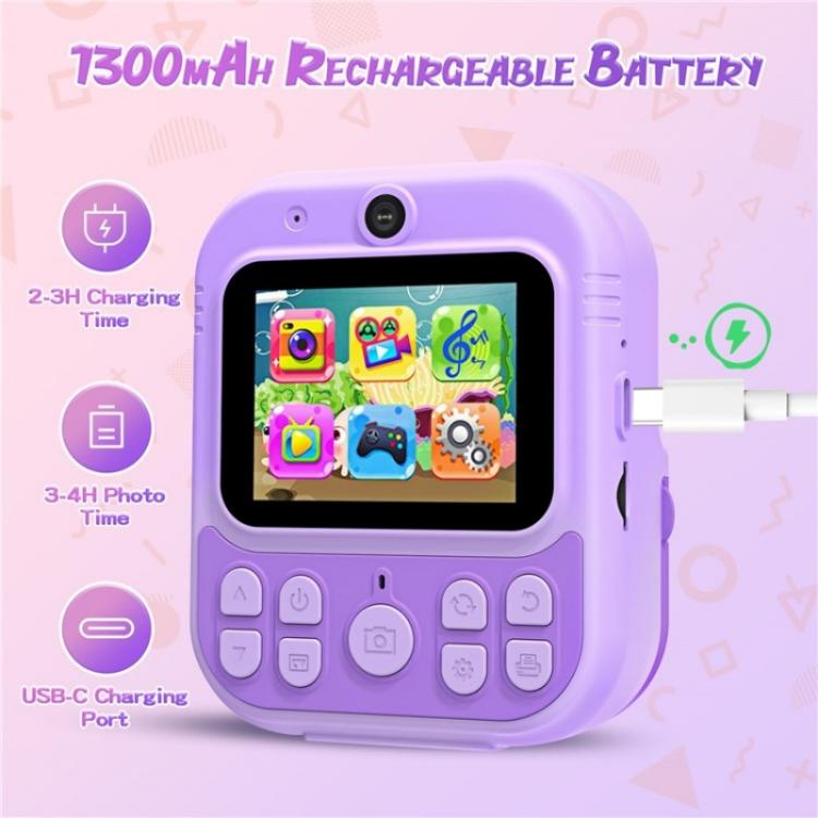 E8 2.4 Inch Screen Photo Printing Video Recorder Multifunctional Kids Dual Lens Camera(Blue) - Children Cameras by buy2fix | Online Shopping UK | buy2fix