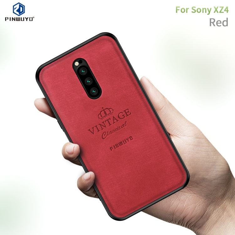 PINWUYO Shockproof Waterproof Full Coverage TPU + PU Cloth+Anti-shock Cotton Protective Case  for Sony Xperia 1 / Xperia XZ4(Red) - Sony Cases by 1 | Online Shopping UK | buy2fix