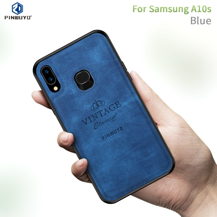 For Galaxy A10S PINWUYO Zun Series PC + TPU + Skin Waterproof And Anti-fall All-inclusive Protective Shell(Blue) - Galaxy Phone Cases by PINWUYO | Online Shopping UK | buy2fix