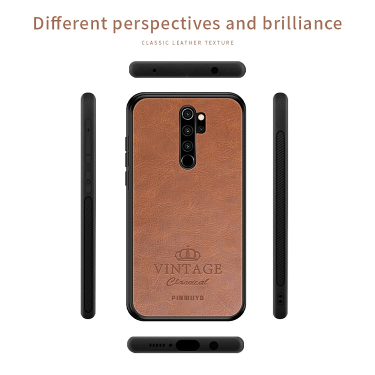 For Xiaomi RedMi Note 8 Pro PINWUYO Pin Rui Series Classical Leather, PC + TPU + PU Leather Waterproof And Anti-fall All-inclusive Protective Shell(Brown) - Xiaomi Cases by PINWUYO | Online Shopping UK | buy2fix