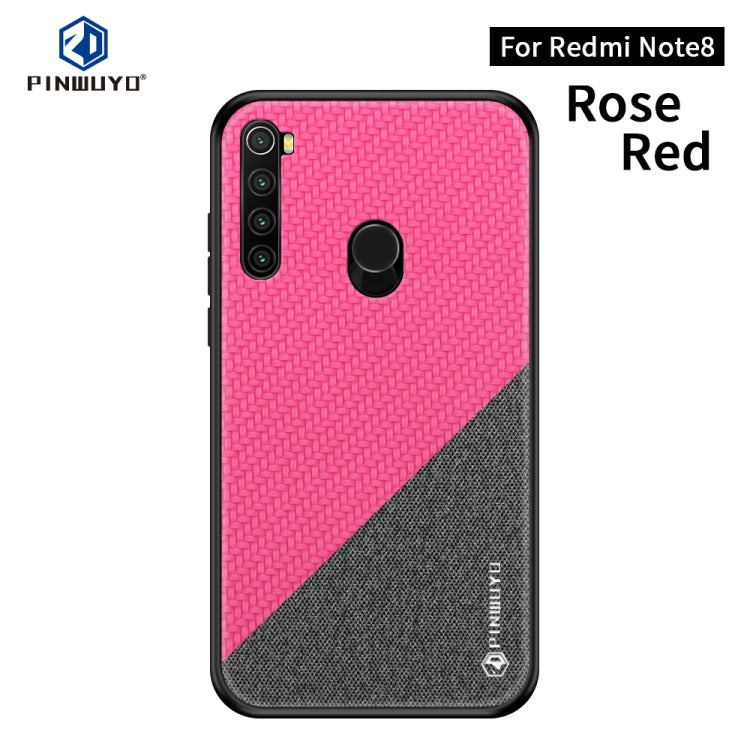 For Xiaomi RedMi Note 8 PINWUYO Rong Series  Shockproof PC + TPU+ Chemical Fiber Cloth Protective Cover(Red) - Xiaomi Cases by buy2fix | Online Shopping UK | buy2fix