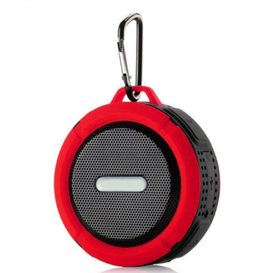 C6a Outdoor Chuck Wireless Bluetooth Car Speaker Suction Cup Speaker, Support TF Card(Red) - Waterproof Speaker by buy2fix | Online Shopping UK | buy2fix