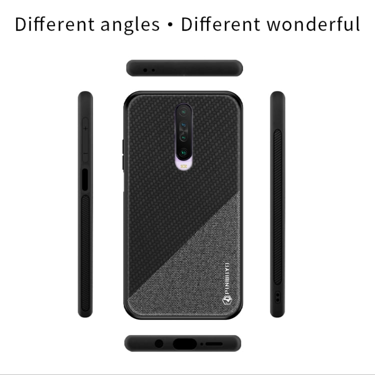 For Xiaomi  RedMi K30 PINWUYO Rong Series  Shockproof PC + TPU+ Chemical Fiber Cloth Protective Cover(Black) - Xiaomi Cases by PINWUYO | Online Shopping UK | buy2fix