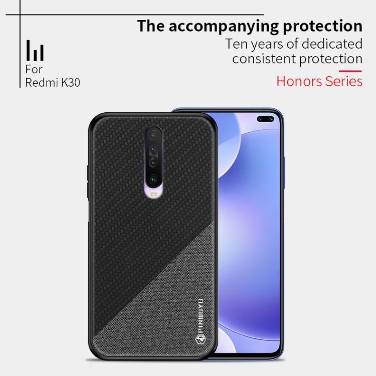 For Xiaomi  RedMi K30 PINWUYO Rong Series  Shockproof PC + TPU+ Chemical Fiber Cloth Protective Cover(Blue) - Xiaomi Cases by PINWUYO | Online Shopping UK | buy2fix