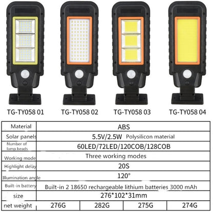 60 LED Solar Lamp Body Induction Wall Lamp LED Outdoor Waterproof Lighting Street Lamp(Orange Edge) - Solar Lights by buy2fix | Online Shopping UK | buy2fix