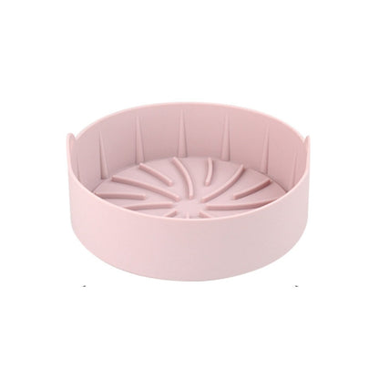 Air Fryer Silicone Grill Pan Accessories, Size: Round 19 cm(Pink) - Baking mat & Bakewares by buy2fix | Online Shopping UK | buy2fix