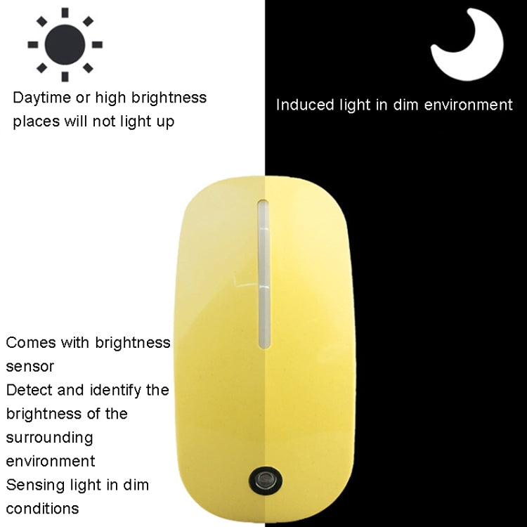 A66 Mouse Type LED Intelligent Light Control Night Light, Plug:US Plug(Yellow) - Sensor LED Lights by buy2fix | Online Shopping UK | buy2fix