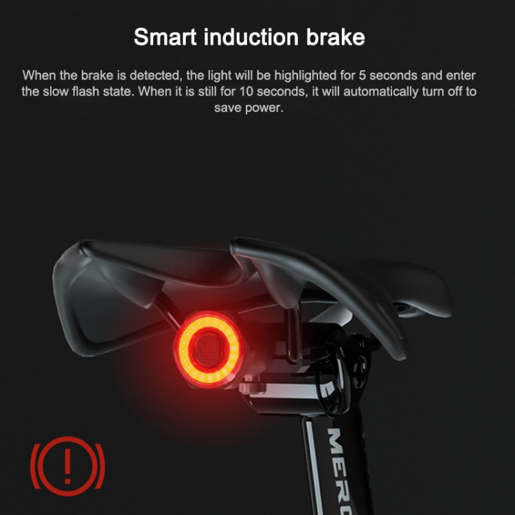 MEROCA MX2 Smart Sensor Brake Tail Light Mountain Bike Light USB Charging Road Bike Night Riding Tail Light, Color:Seat Cushion Installation Gold Pink - Taillights by buy2fix | Online Shopping UK | buy2fix