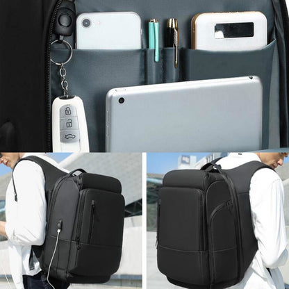 Business Travel Bag PVC Waterproof Backpack(Black) - Double-shoulder Bags by buy2fix | Online Shopping UK | buy2fix