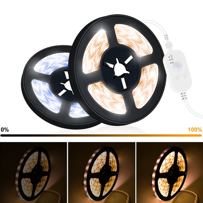 LED Light Strip USB Human Intelligent Induction Waterproof Light Strip 2835 Patch Cabinet Wardrobe Soft Light Strip 1m(3000K Warm White) - Sensor LED Lights by buy2fix | Online Shopping UK | buy2fix