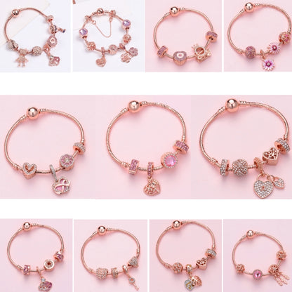 SL124 19cm Women Rose Gold Beaded Bracelet - Bracelets by buy2fix | Online Shopping UK | buy2fix