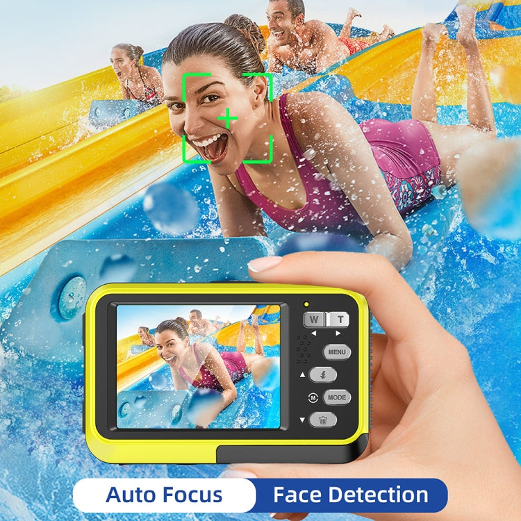 WDC901 3.5m Waterproof 48MP HD Dual Screen Outdoor Sports Digital Camera AU Plug(Yellow) - Children Cameras by buy2fix | Online Shopping UK | buy2fix