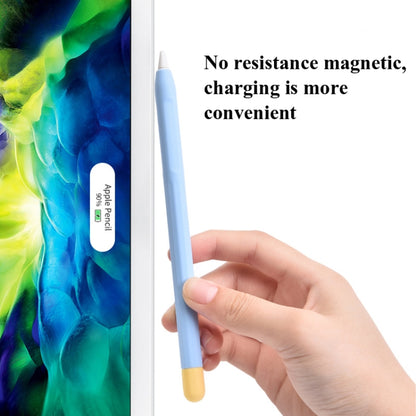 5sets 3 in 1 Stylus Silicone Protective Cover + Two-Color Pen Cap Set For Apple Pencil 2(Sky Blue) - Pencil Accessories by buy2fix | Online Shopping UK | buy2fix