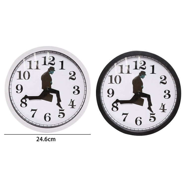 Walking Clock Businessman Briefcase Glass Wall Clock Personality Clock Decoration Round Clock(White) - Wall Clock by buy2fix | Online Shopping UK | buy2fix