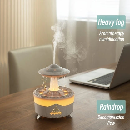 UFO Water Drop Aromatherapy Humidifier Desktop Remote Control Diffuser, Plug: US Plug(Black) - Air Purifiers & Accessories by buy2fix | Online Shopping UK | buy2fix