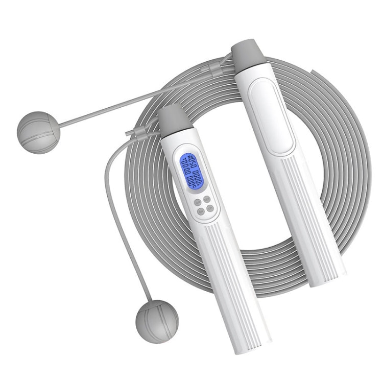 Fitness Smart Counting Slub Wire Skipping Rope Dual Purpose Corded / Cordless Jump Rope(White Gray) - Fitness Equipments by buy2fix | Online Shopping UK | buy2fix