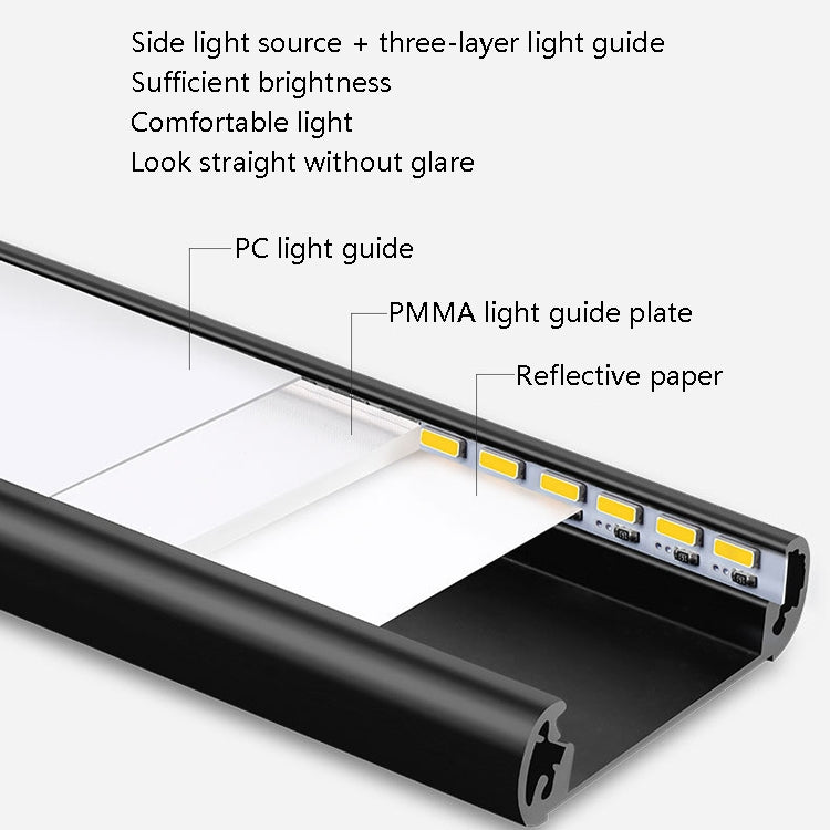 Intelligent Automatic Human Body Induction Wireless LED Lamp 60cm(Black + Neutral Light) - Sensor LED Lights by buy2fix | Online Shopping UK | buy2fix