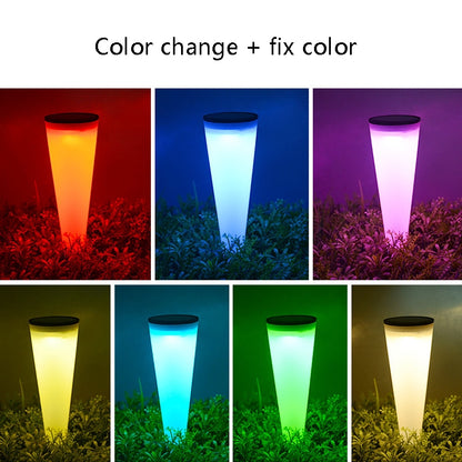 N231 Circular Cone Solar Wall Lamp Outdoor Garden Landscape Light, Style: Colorful Light - Solar Lights by buy2fix | Online Shopping UK | buy2fix