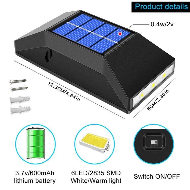 Outdoor Decorative Waterproof Solar Wall Light, Spec: 4 LEDs White Light - Solar Lights by buy2fix | Online Shopping UK | buy2fix