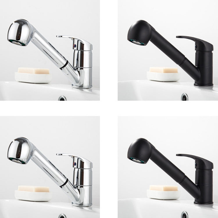 Pull-Out Hot And Cold Telescopic Scrubbed Water Tank Faucet, Specification: Copper Black(With 50cm 9/16 Water Pipe) - Faucets & Accessories by buy2fix | Online Shopping UK | buy2fix