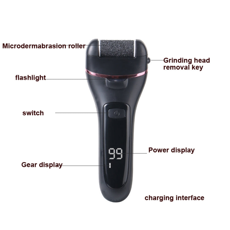 Electric Foot Grinder Digital Display Rechargeable Pedicure Peeling, Color: Black - Grinding Tools & Accessories by buy2fix | Online Shopping UK | buy2fix