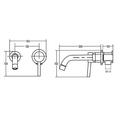 In-wall Hidden Concealed Faucet Hot and Cold Copper Mixing Valve, Specification: Silver Split - Faucets & Accessories by buy2fix | Online Shopping UK | buy2fix