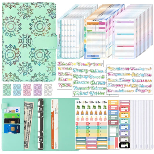 A6 Cash Budget Book Schedule Weekly Plan Monthly Plan Loose-leaf Notepad(Green) - Notebooks by buy2fix | Online Shopping UK | buy2fix