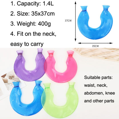 U-shaped PVC Hot Compress Shoulder And Neck Explosion-proof Water Injection Hot Water Bag(Green + Green Crystal) - Hot Water Bags by buy2fix | Online Shopping UK | buy2fix