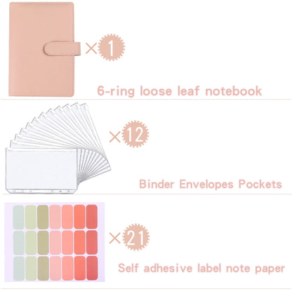 A5 Macaron Notebook PU Loose-leaf Cash Budget Handbook(Pink) - Notebooks by buy2fix | Online Shopping UK | buy2fix