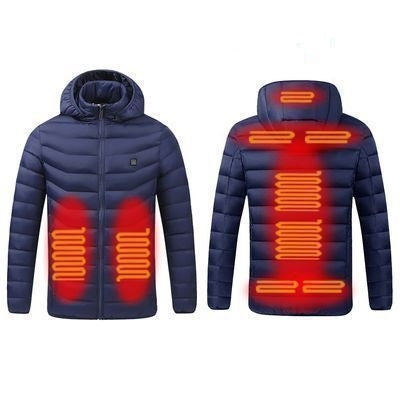 9 Zone Blue USB Winter Electric Heated Jacket Warm Thermal Jacket, Size: M - Down Jackets by buy2fix | Online Shopping UK | buy2fix