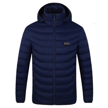 19 Zone 4 Control Blue USB Winter Electric Heated Jacket Warm Thermal Jacket, Size: L - Down Jackets by buy2fix | Online Shopping UK | buy2fix