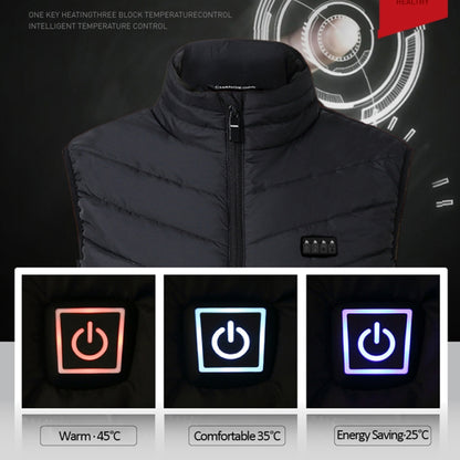 17 Area  4 Control Blue USB Electric Heating Undershirt Intelligent Warm Vest(3XL) - Down Jackets by buy2fix | Online Shopping UK | buy2fix