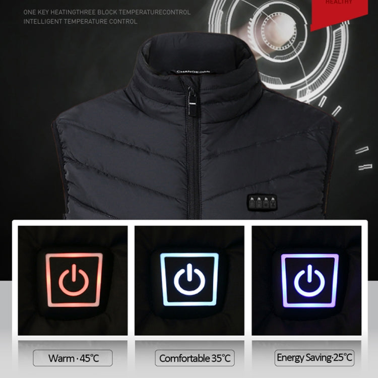 11 Area Double Control Black USB Electric Heating Undershirt Intelligent Warm Vest(4XL) - Down Jackets by buy2fix | Online Shopping UK | buy2fix