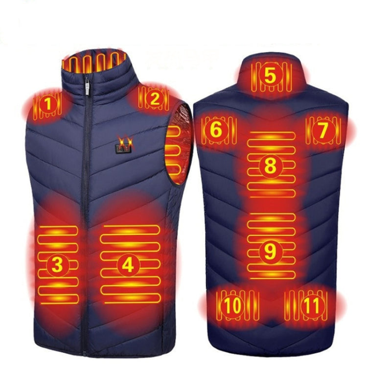 11 Area Double Control Blue USB Electric Heating Undershirt Intelligent Warm Vest(M) - Down Jackets by buy2fix | Online Shopping UK | buy2fix