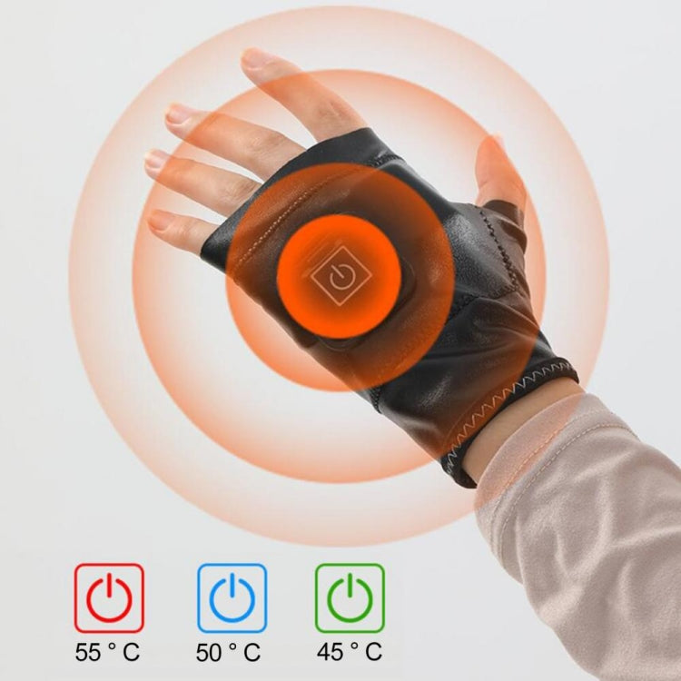 1 Pair Adjustable Temperature Rechargeable Intelligent Electric Heating Gloves Half Finger Gloves, Size: M(Black) - Safety Gloves by buy2fix | Online Shopping UK | buy2fix