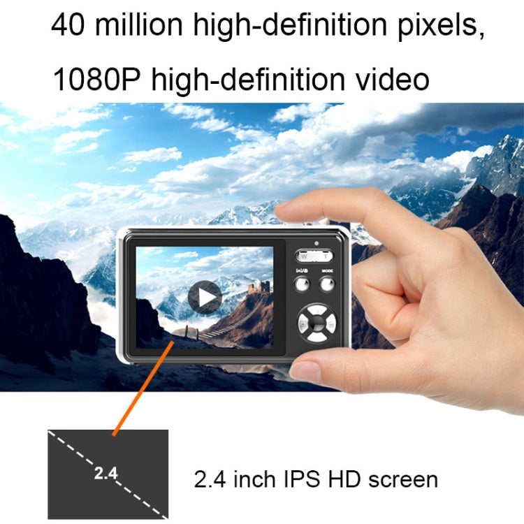 2.4 Inch IPS Screen 40 Million Pixel Digital Camera 16X Digital Zoom Video Macro Portable Camera(Black Standard) - Children Cameras by buy2fix | Online Shopping UK | buy2fix