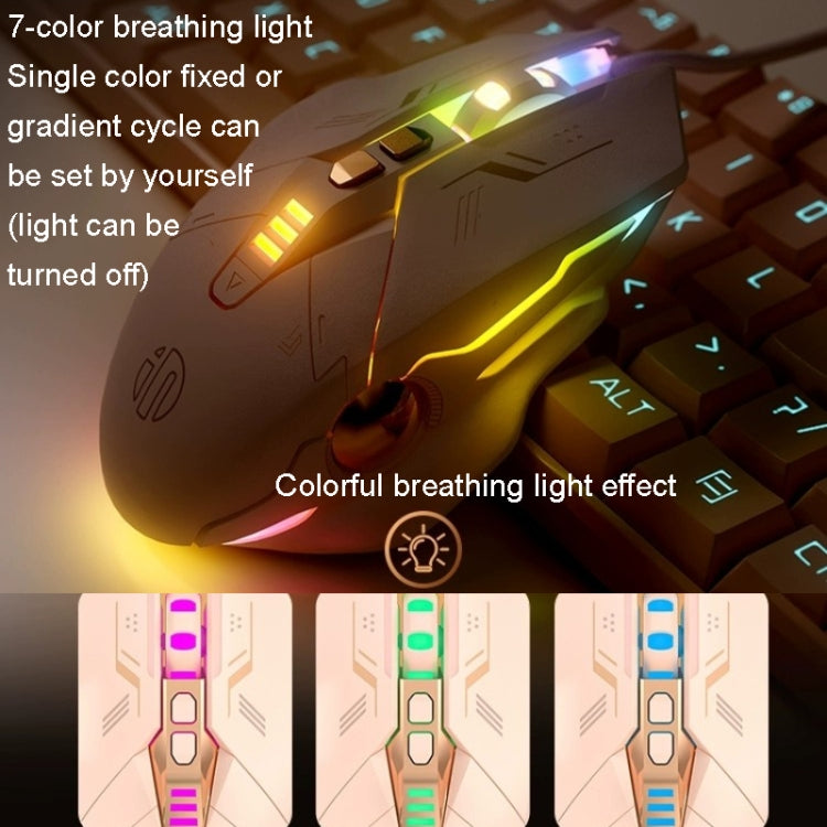 Inphic PW5 Mecha Wired Game Mouse Macro Definition Light Mute Office USB Computer Mouse - Wired Mice by Inphic | Online Shopping UK | buy2fix
