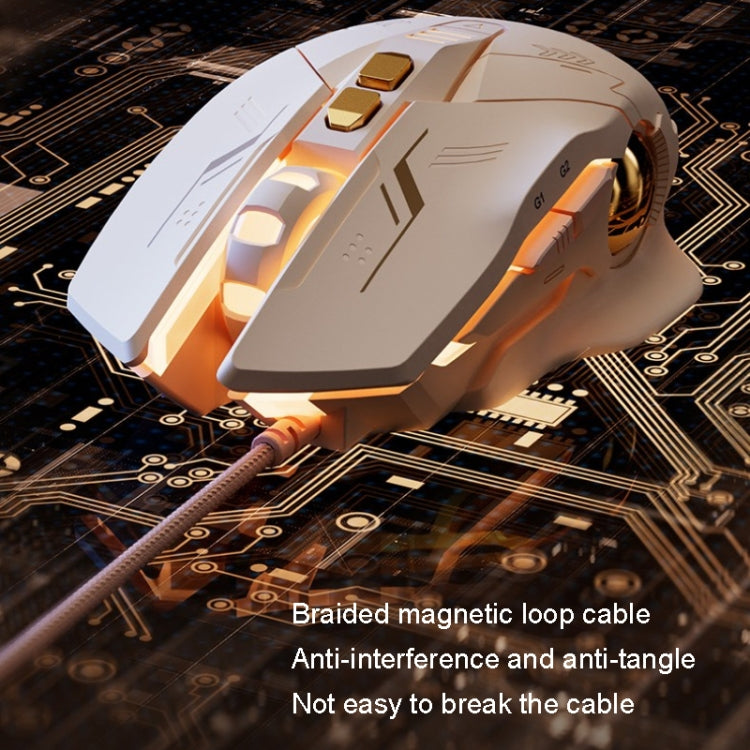 Inphic PW5 Mecha Wired Game Mouse Macro Definition Light Mute Office USB Computer Mouse - Wired Mice by Inphic | Online Shopping UK | buy2fix