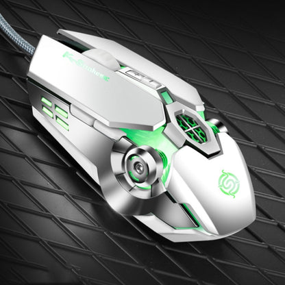 K-Snake Q7 Game Wired 7 Color Illuminated USB 4000 DPI Mechanical Mouse(White) - Wired Mice by K-Snake | Online Shopping UK | buy2fix